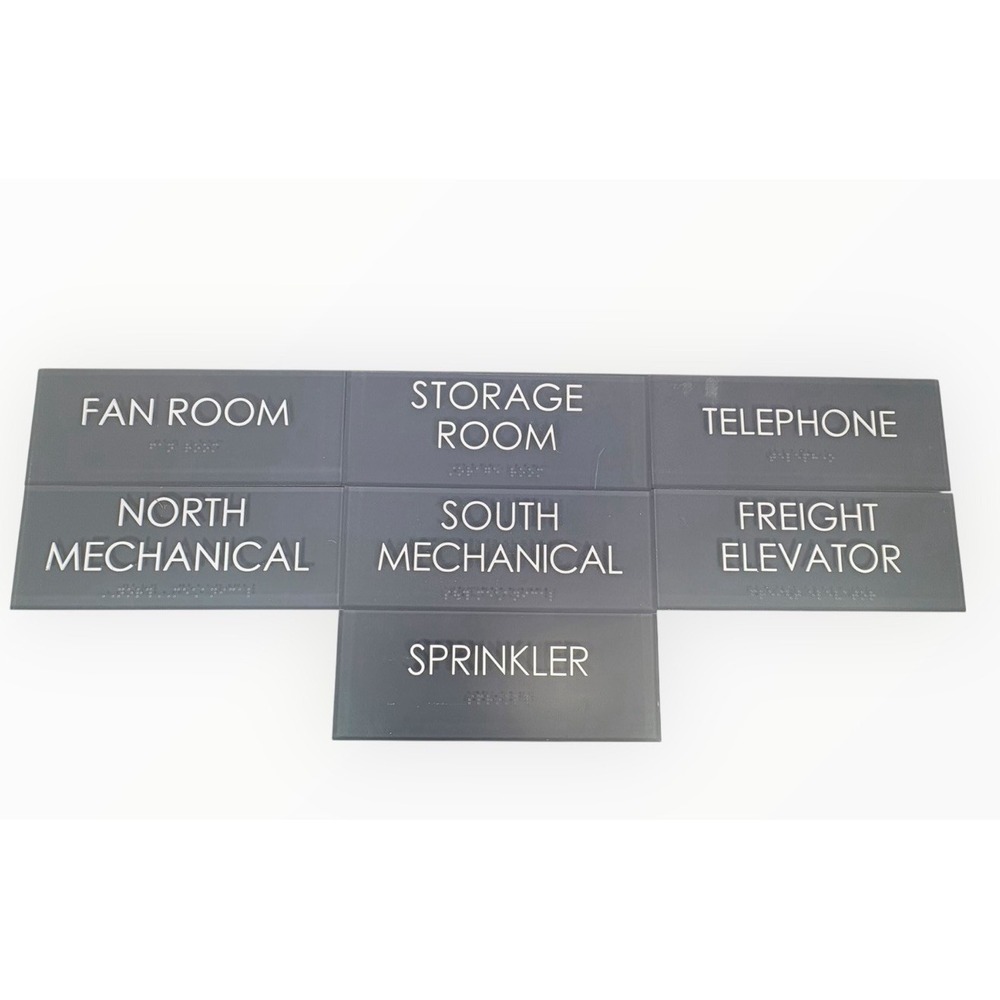 Phone Sprinkler Elevator Mechanical Sign Silver Braille Sign Office Sign
